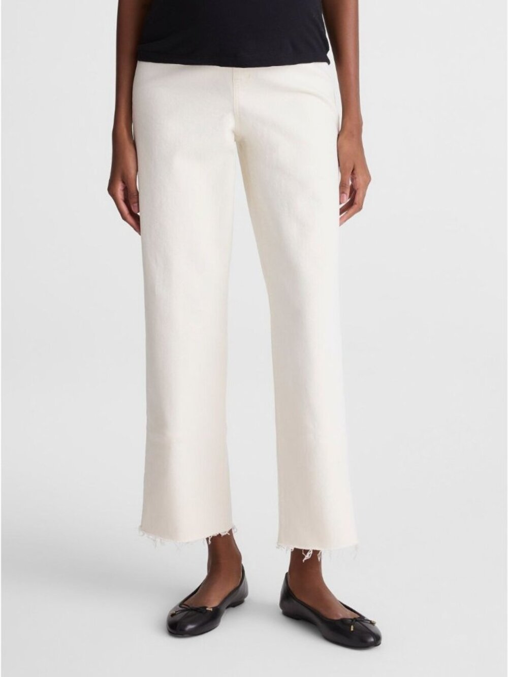 Madewell NZ689 The Maternity Perfect Vintage Wide-Leg Crop Jean White Size 32